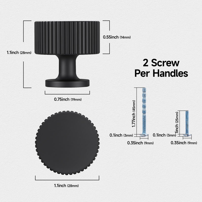 FAPUAL 6 Pack Matte Black Cabinet Knobs for Kitchen Cabinets and Dresser Drawers - Image 2